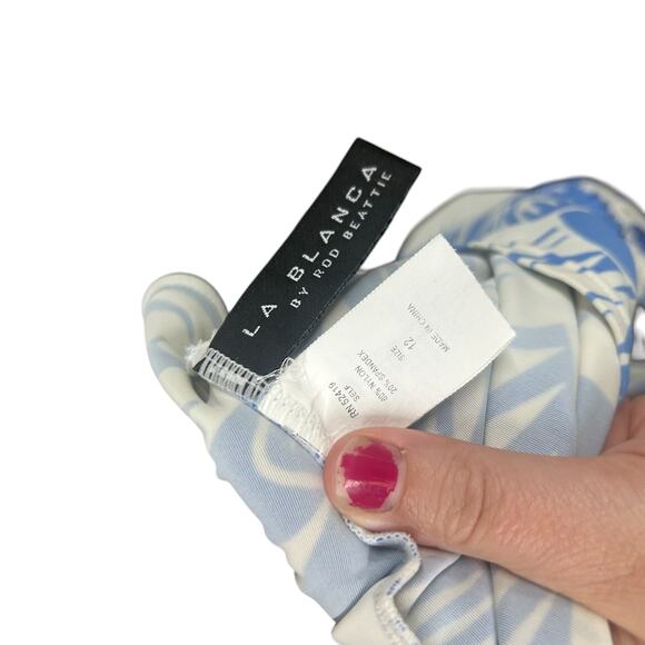 Tropical Resort Beaded Halter Swim Tankini Top La Blanca Size 12 - Picture 5 of 7